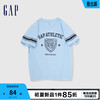 Gap男童2024夏季纯棉数字logo短袖T恤复古风儿童装上衣890534 天蓝色 150cm(L)亚洲尺码