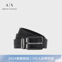 阿玛尼 EMPORIO ARMANIARMANI EXCHANGE24春季AX男士通体立体压花针扣腰带 00020黑色
