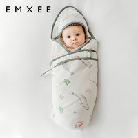 EMXEE 嫚熙 婴儿包被新生儿宝宝抱被防惊跳产房包单 四季款 深海秘境 90×90(cm)