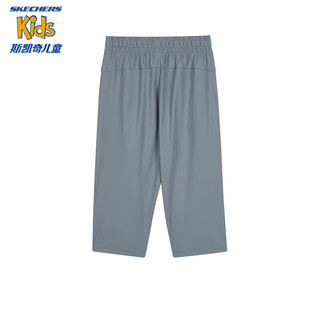 Skechers斯凯奇儿童休闲运动裤夏季男童针织七分裤P224B014 160