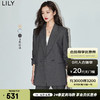 LILY2024夏女装时尚职业通勤款设计感简约宽松休闲西装外套女 509深灰 XL