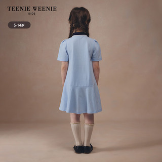 Teenie Weenie Kids小熊童装24夏季女童优雅风凉感舒适连衣裙 蓝色 110cm