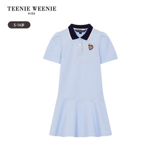 Teenie Weenie Kids小熊童装24夏季女童优雅风凉感舒适连衣裙 蓝色 110cm