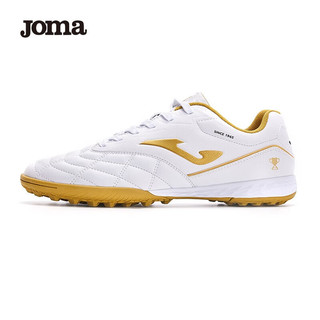 Joma 荷马 足球鞋碎钉男专业比赛足球训练鞋TF防滑耐磨人工草坪场地飞盘鞋 白金 41