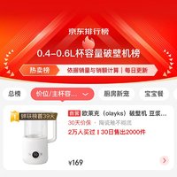 olayks 欧莱克 破壁机 豆浆机 迷你小型家用多功能降噪低音 免洗全自动料理机 0.6L 1-2人