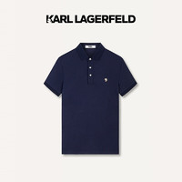 Karl Lagerfeld卡尔拉格斐轻奢老佛爷男装 24夏款KL徽章 多色系短袖Polo衫 藏青 56