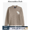 ABERCROMBIE & FITCH男装 24春美式麋鹿圆领套头毛衣休闲百搭针织衫 358141-1 灰褐色 L (180/108A)