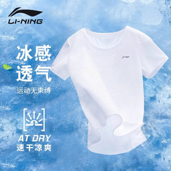 LI-NING 李宁 速干衣男士t恤短袖运动夏季冰丝上衣健身半袖T恤 白色 XXL