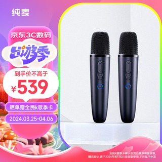 Puremic 纯麦 无线车载麦克风K歌话筒家庭KTV汽车通用等电视专用 Q1PRO暗夜紫双支装