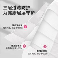 EARISE 雅兰仕 医用口罩独立包装一次性女男成人医疗口罩白色防尘防晒防