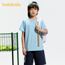 balabala 巴拉巴拉 童装男童t恤2024新款儿童夏装短袖大童运动速干上衣印花