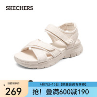 SKECHERS 斯凯奇 2024年春夏女子复古休闲凉鞋舒适外穿沙滩凉鞋119487 自然色/NAT 38