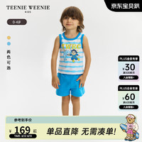 Teenie Weenie Kids小熊童装24夏季男宝宝纯棉多彩舒适无袖T恤 蓝色 110cm