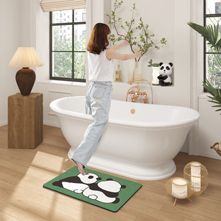 得喜（DeXi）科技绒浴室地垫 脚垫防滑吸水地垫卫浴治愈熊猫50x80cm