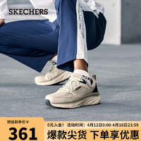 SKECHERS 斯凯奇 春季男士跑步鞋厚底运动休闲鞋232363 灰褐色/蓝色/TPNV 39