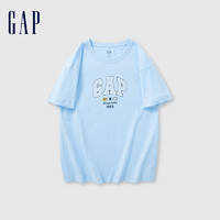 Gap 盖璞 女字母logo短袖T恤 465249 蓝色 XL