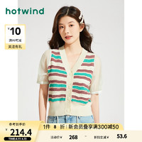 热风（Hotwind）短袖女2024年夏季女士拼接可爱显瘦休闲百搭可爱针织衫 24花色 L