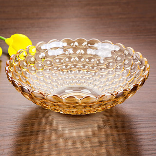京清福 欧式创意水晶玻璃水果盘糖果盘 透明果斗+糖罐+小碗 透明果斗+糖罐+小碗 1个 36cm