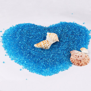 共度（Gong Du）水族箱鱼缸沙子彩色石子 水族箱造景彩沙  造景石底砂 冰海蓝玻璃砂1.5kg