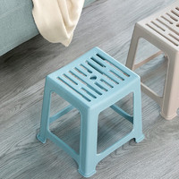 茶花（CHAHUA）凳子塑料凳子加厚板凳中号方凳餐凳胶凳家用0848蓝色中凳1个