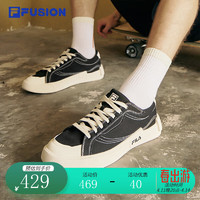 FILA FUSION 斐乐潮牌男子板鞋滑板运动鞋休闲鞋帆布鞋男鞋 【黑色-BK】 40