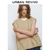 URBAN REVIVO UR2024夏季女装时髦小众宽松叠穿褶皱无袖马甲UWU140029 卡其 XS