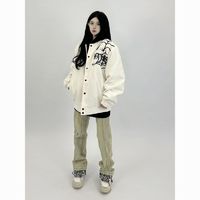 VAS&CO 美式高街棒球服春秋新款宽松蜘蛛刺绣夹克宽松百搭外套男女ins潮