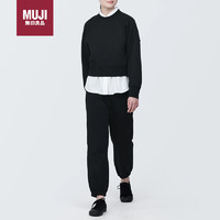 MUJI 無印良品 无印良品（MUJI）女式 紧密编织裤子休闲裤运动裤女款春季款BB2PNA4S 黑色 M