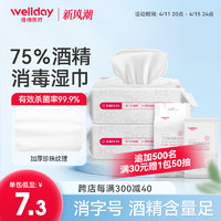 WELLDAY 维德 酒精消毒湿巾 独立包装 50抽/包