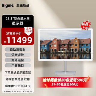 BIGME 大我 B251 25.3英寸彩色墨水屏大屏显示器 高清护眼墨水屏 电纸书阅读器 冷暖前光 支持手机投屏显示