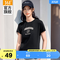 361° 361运动t恤女2024夏季新款休闲短袖上衣薄款透气圆领学生百搭短T