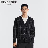 PEACEBIRD 太平鸟 男装春款毛衣复古刺绣开衫宽松男士毛衫男式毛衣