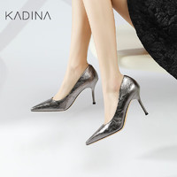 卡迪娜卡迪娜24年春季浅口单鞋时尚优雅细高跟女鞋KWS240115 KWS240115-枪色 35