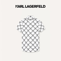 Karl Lagerfeld卡尔拉格斐轻奢老佛爷男装 24夏款KARL满印修身短袖衬衫 本白 50