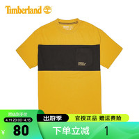Timberland 短袖男装透气舒适休闲时尚棉质拼接圆领T恤