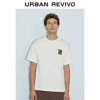 URBAN REVIVO 男士创意精致刺绣棉质T恤衫 UMF440048 本白 M