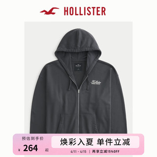 HOLLISTER24春夏美式毛圈布卫衣帽衫外套男女装 358392-1 褪色黑色 L (180/108A)