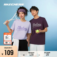 SKECHERS 斯凯奇 印花T恤2024年春季男女同款情侣美式凉感速干短袖