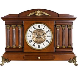 威灵顿 座钟 时钟欧式实木复古石英整点报时钟客厅大号 T10299