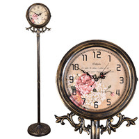 LISHIDA 力时达 欧式客厅落地钟复古美式乡村大立钟座钟铁艺工艺双面钟仿古时钟表
