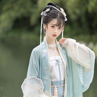 CHIXIA 池夏 夏:幽若 宋制长干寺长衫飞机袖长衫三襇裙原创改良汉服女夏