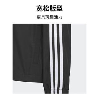 adidas adicolor复古穿搭运动夹克外套男大童阿迪达斯三叶草 经典黑 158CM