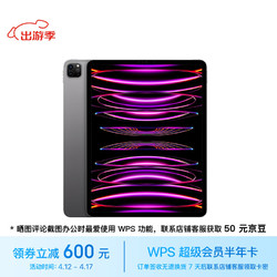 Apple 苹果 iPad Pro 12.9英寸(第6代)平板电脑2022款(256G WLAN版/MNXR3CH/A)深空灰色