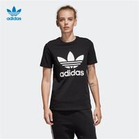 adidas ORIGINALS 女款三叶草休闲透气圆领运动短袖T恤女