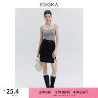 EGGKA 纯色修身吊带背心女2024春季简约百搭时尚打底无袖上衣 灰色 L