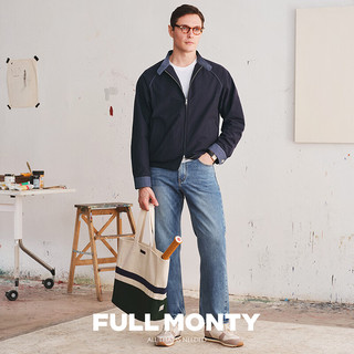 FULL MONTY【哈灵顿G9】休闲夹克男士藏青色拼接外套春季上衣2024春季 藏青色7866 48