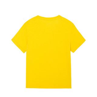 鸿星尔克（ERKE）男童短袖儿童t恤简约短袖百搭男童t恤中大童儿童短袖 橙黄 130