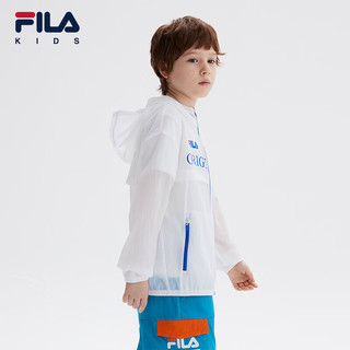 FILA【抗紫外线UPF40+】斐乐儿童童装2024夏中大童男童防晒服 标准白-WT 140cm