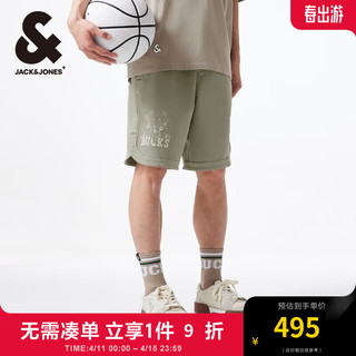 杰克·琼斯（JACK&JONES）夏季NBA联名雄鹿队宽松百搭运动风休闲短裤五分裤224215001 鼠尾草色E02 鼠尾草色E02 175/80A/MR