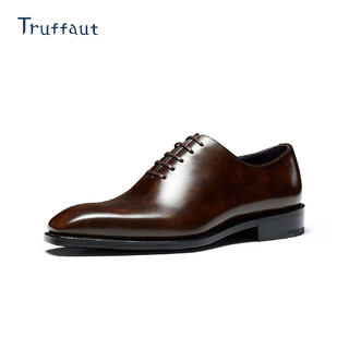 Truffaut博物馆皮牛津鞋整张皮固特异英伦复古商务正装皮鞋男 铁灰色  40